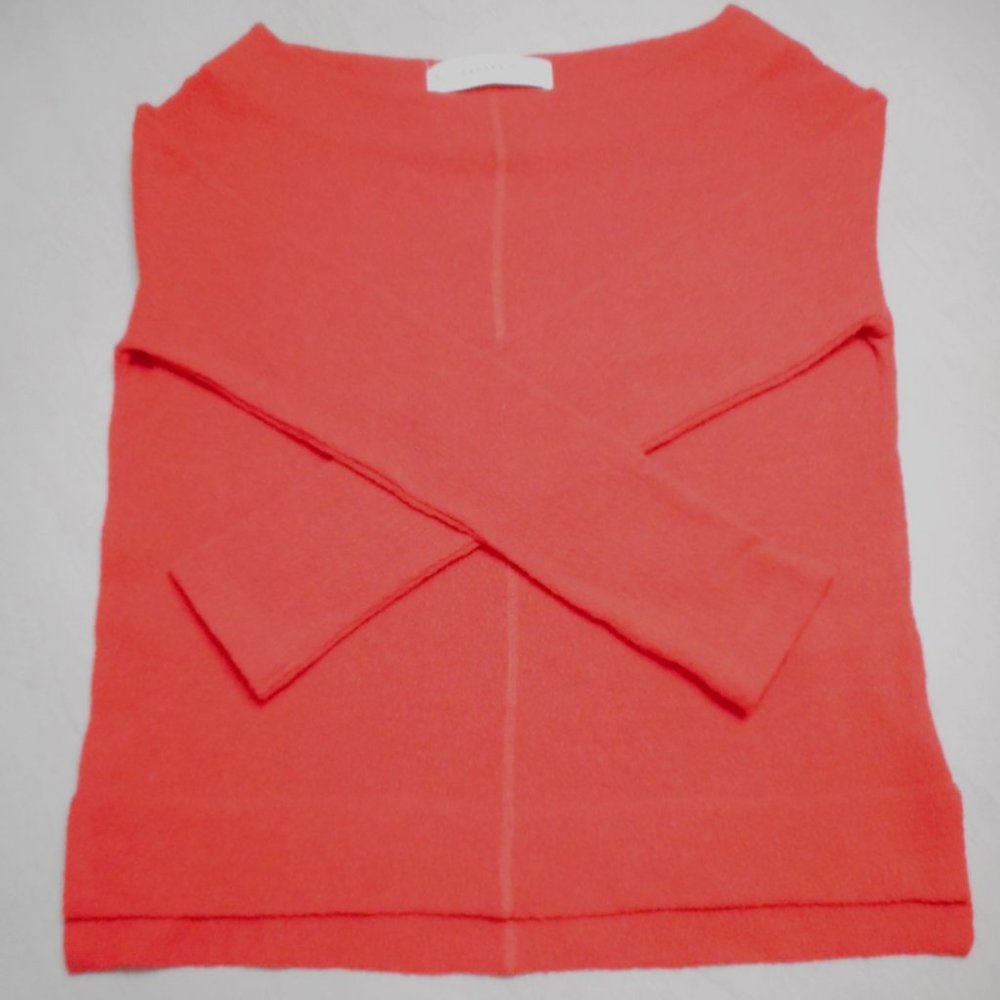 ZARA  KNIT Long sleeve red wool blend  top  size S